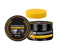 Paste Wax For Car,Car Renovation Cream 50g | Heat-Resistant High-Gloss Automotive Renovation Paste With Sponge Interior Care Supply For Motorcycle RV Wood Furniture