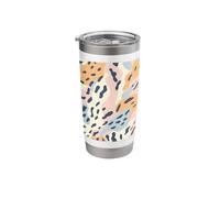 Pastel Abstract Leopard Camo Pattern Aesthetic Stainless Steel Insulated Tumbler