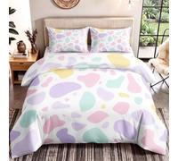 Pastel Abstract Super King Duvet Cover Set 260x220 Microfibre 2 Pillowcase