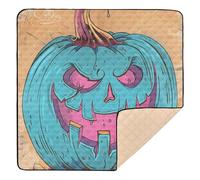 Pastel and Blue Pumpkin Thanksgiving Day Cute Foldable Baby Activity Play Mat for Floor Washable Padded Play Mat for Baby Toddler Infant, 50'' x 50''