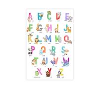 Pastel Animal Alphabet Learning Poster Canvas Poster Wall Art Decor Print Picture Paintings for Living Room Bedroom Decoration 24x36inch(60x90cm)