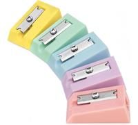 Ashton and Wright Single Hole Sharpener | Pack of 5 Pencil Sharpeners | Ideal for School, Office, Work Stationery | Pastel Set