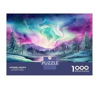 Pastel Aurora Family Puzzles 1000 Pieces of Precision Cut Colourful Jigsaws Magic Aurora As An Aesthetic Jigsaw Puzzle for Home Decor And Stress Relief 70x50cm/1000pcs