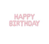 Pastel Baby Pink Happy Birthday Balloon Bunting Banner Party Decoration