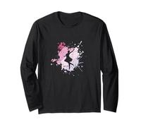 Pastel Ballerina Silhouette Paint Splash Long Sleeve T-Shirt