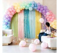 Pastel Balloon Arch Kit,105pcs Macaron Balloons with Colorful Confetti Party Balloons,Multicoloured Rainbow Balloon Garland for Birthday Decoration, Baby Shower, Wedding, Anniversary, Gender Reveal