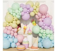 Pastel Balloon Arch Kit, 160Pcs 5 12 18 Inch Pastel Multicolour Colourful Rainbow Party Balloons Garland for Birthday Baby Shower Congratulations Graduation Anniversary Party Decorations Supplies