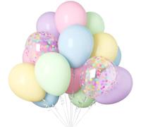 Pastel Balloons 30 Pack Party Decorations, 12Inch Pastel Rainbow Macaron Latex Pink Balloons Yellow Bluey Purple Green Birthday Decorations for Women Girls Baby Shower Engagement Princess Party Easter