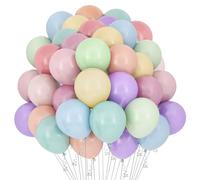 Pastel Balloons 60PCS 12 Inch Pastel Balloon Arch Kit Latex Colourful Balloons Multicoloured Balloon for Birthday Graduation Prom Retirement Baby Shower New Year Wedding Rainbow Party Decorations