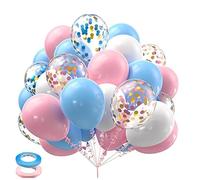 Pastel Balloons and Princess Balloons, 60 Pcs Rainbow Balloon Set with Two Ribbons, Birthday Decorations and Pastel Birthday Decorations, 12 Inch Party Balloons for Various Celebrations