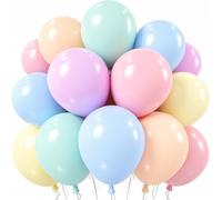 Pastel Balloons Macaron 12 Inch Pink Blue Green Purple Orange Yellow Latex Balloon Multicolor Pastel Rainbow Colorful Party Balloon for Birthday Baby Shower Bridal Shower Wedding Party Decorations