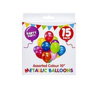 Pastel Balloons Metallic Balloons Punch Balloons Confetti Balloons Latex Balloon for Birthday Party Decoration Baby Shower Wedding Ceremony Hen Party (Pack of 15 - Metallic - 10 inch)