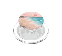 Pastel Beach Sunset Ocean Waves Pink Teal Boho Minimalist PopSockets PopGrip for MagSafe