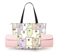Pastel Bears Print Ladies Fitness Tote Bag