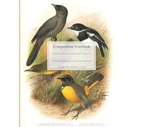 Pastel Birds in the Grass - Unique Vintage Composition Notebook: College Ruled 100 Pages - 7.5" x 9.25