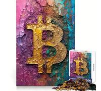 Pastel Bitcoin Logo 1000 Piece Jigsaw Puzzles for Adults Jigsaw Brain Play Relax Mind Sharp Edge Premium Gift (50x75cm)