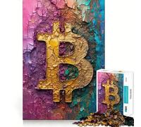 Pastel Bitcoin Logo 1000 Piece Jigsaw Puzzles for Adults Jigsaw Brain Play Relax Mind Sharp Edge Premium Gift (50x75cm)