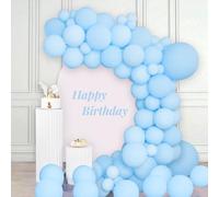 Pastel Blue Balloon 102 PCS Balloon Arch Kit 5/10/12/18 Inch Baby Blue Latex Balloons Different Sizes Pack for Birthday Baby Shower Gender Reveal Party Decorations