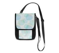 Pastel Blue Circles Dots Travel Wallet Passport Holder Hidden Neck pouching Slim Lightweight Crossbody Bag with Adjustable Strap