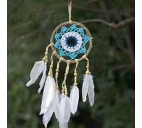 Pastel Blue Macramé Dream Catcher 12Cm - Handmade Bali Blessings