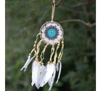 Pastel Blue Macramé Dream Catcher - Handmade Bali Spirit, 9Cm