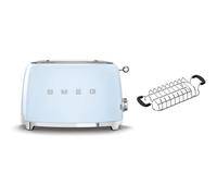 (Pastel Blue) Smeg TSF01 2 Slice Toaster + TSBW01 Bun Warmer Bundle