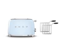 Smeg TSF01 2 Slice Toaster + TSSR01 2-Sandwich Racks Bundle - Pastel Blue
