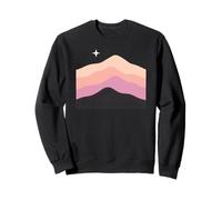 Pastel Boho Mountain Scene with Cosmic Star Sky Sweatshirt