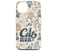Pastel Brown Blue Garden Plants Girls Cute Boho Cat Mum Paws Case for iPhone 13