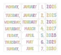 Pastel Calendar Bulletin Board Set Flip Calendar Set Classroom Decoration for Whiteboard with Date Cards Days of The Week for Classroom Home School Supplies