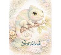 Pastel Chameleon Sketchbook: Cute Watercolor Reptile Art Cover | 8.5 x 11 Blank Drawing Notebook for Kids, Teens & Adults: Charming Watercolor Jungle ... for Drawing, Doodling & Creative Practice