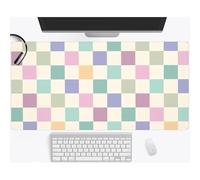 Pastel Checkerboard Desk Mat Classic Checkered Aesthetic XXL Large Extended Gaming Mouse Pad Gamer Work Office Computer Deskmat Mousepad Laptop Keyboard Mat Desk Pad 35.4x15.7 in