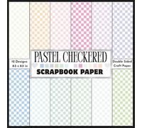 Pastel Checkered Scrapbook Paper: Double sided decorative aesthetic light pink blue spring pastel soft color themed Checkered patterned craft paper ... card making, collage, origami and DIY crafts