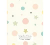 Pastel Circles Pattern, Kawaii Simple Notebook - Soft Aesthetic Journal for Women | Minimalist Abstract Flowers | 7.5 x 9.25 | 110 Lined Pages (Soft Petals Series)