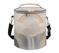 Pastel Cloud with Rainbow Sky Lunch Bag 15L, Insulated Picnic Basket with Leakproof Design - Large Cooler Tote for Camping, Beach, Hiking & Groceries