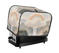 Pastel Cloud with Rainbow Sky Toaster Cover 2 Slice, Waterproof Bread Machine Covers with Pockets Universal Size Kitchen Small Appliance Cover with Handle, Dust and Fingerprint Protection
