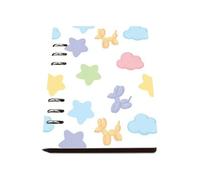 Pastel Clouds A5 Notebook, Pu Leather A5 Notebooks, Lined Paper Notebook Spiral Bound 180Pages/90Sheets, Workbooks for Women, Work Books for Study, Journaling Supplies Women Man