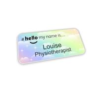 Pastel Clouds and Stars Logo Hello My Name is Name Badge 76 x 32 mm Doctor Student Doctor GP Healthcare Assistant Nurse Practitioner Clinical Medical