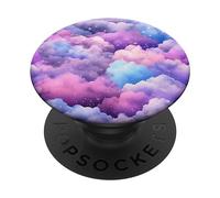 Pastel Clouds blend of pink and blue With Shining Stars PopSockets Adhesive PopGrip