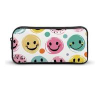 Pastel Color Happy Face Pen Cases Cute Pencil Box Large Capacity Pencil Cas