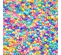 Pastel Color Mix Small Mini Pony Beads, Made in The USA, 4 x 7mm, Plastic Beads for Jewelry Making, Banners, Concert Festival Bracelets, Necklaces, Key Chains, Art & Fashion, Bulk 3000 Beads