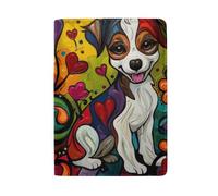 Pastel Color Tie Dye Passport Holder with Card Slots Passport Cover for Women, Happy Puppy Flowers