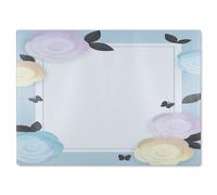 Pastel Colour Flowers Glass Chopping Board Benjamin Tate Design Natural One Size
