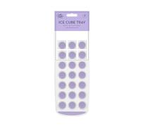 Pastel Coloured Ice Cube Tray with 21 Moulds, 29.5cm, Silicone, Sold Individually (Silicone, Pastel Lilac)
