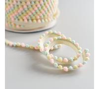 Pastel Coloured Pink Yellow & Mint Green Mini Pom Pom Bobble Sewing Edge Trim - Sold by The metre - 6 Colours