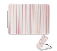Pastel Colourful Stripe Make Up Mirror, 1X/2X Rectangular Handheld Mirror, Pu Leather Portable Travel Size Makeup Handheld Mirrors, Handbag Accessories Small Mirrors, Gadgets for Women, Ladies Gifts