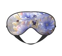 Pastel Cornflowers Sleep Mask for Women & Men - Double-Sided Eye Mask with Adjustable Strap, Soft Silky Feel, Light-Blocking & Breathable for Travel, Nap, Shift Work, Yoga