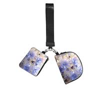 Pastel Cornflowers Wristlet Keychain Wallet Pouch with Strap Double Zipper Small Coin Purse Portable Wrist Bag for Travel Gym Daily Use