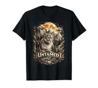 Pastel Cougar Mountain Wildlife Art Design Pumas Animal Lion Value Graphic T-Shirt, Men, Black, S
