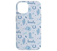 Pastel Cowboy Hat and Boot Pattern Blue Cowgirl Aesthetic Case for iPhone 14